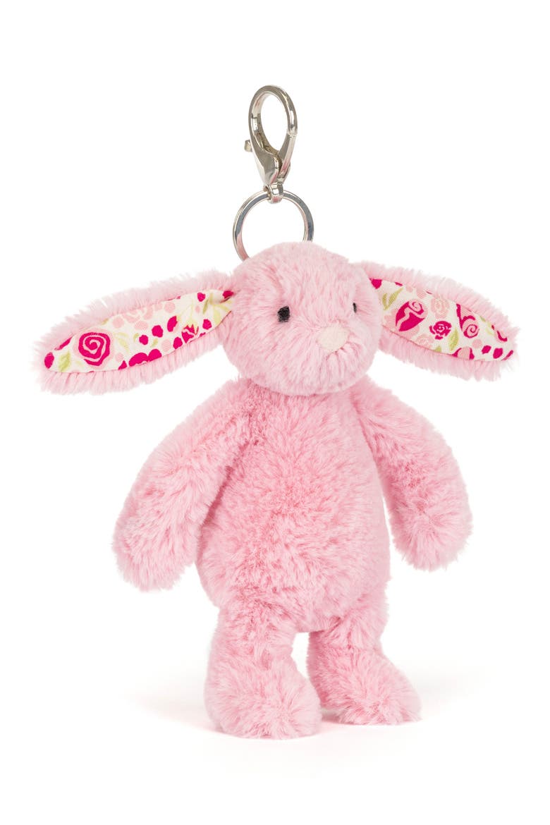 Kids' Blushkin Blossom Bunny Stuffed Animal Bag Charm, Main, color, PINK