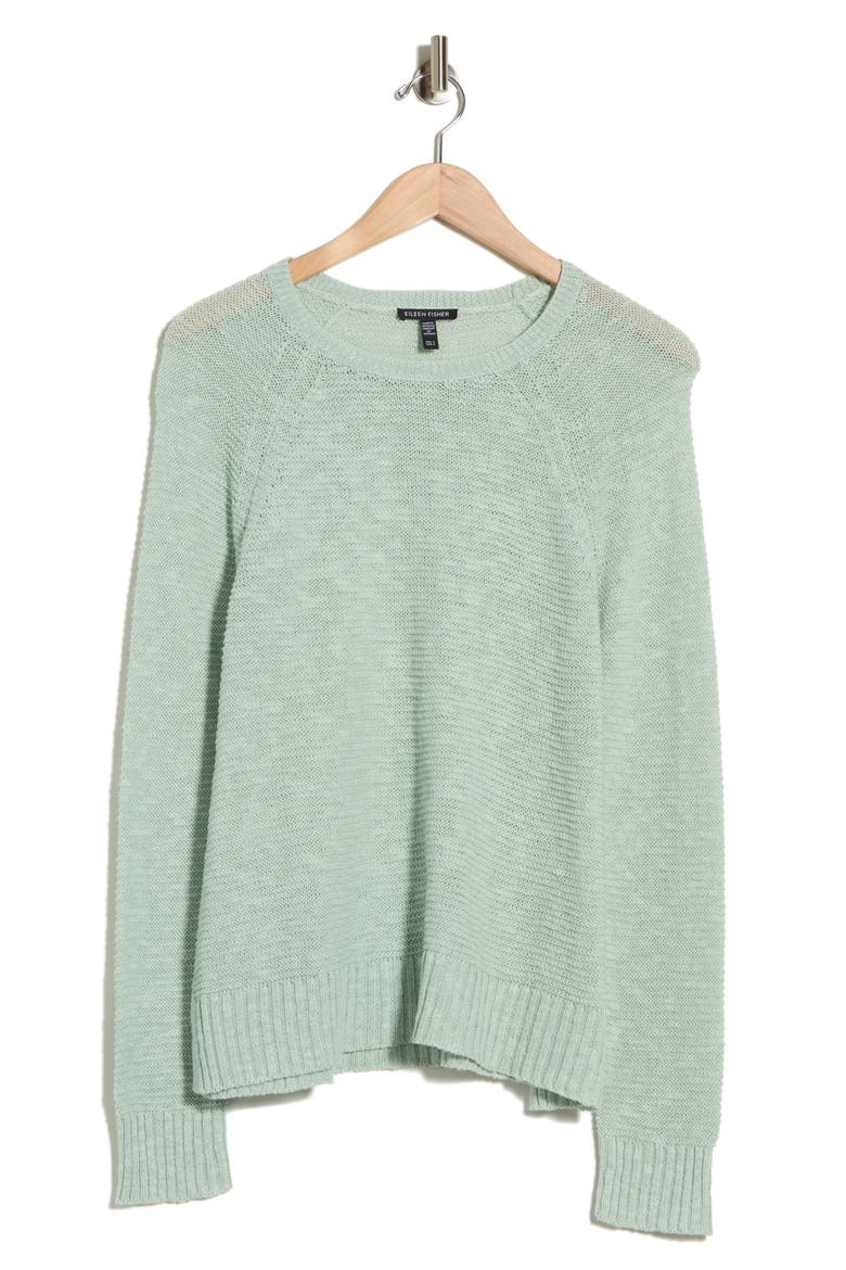 Raglan Sleeve Organic Linen & Organic Cotton Sweater, Alternate, color, ABSINTHE