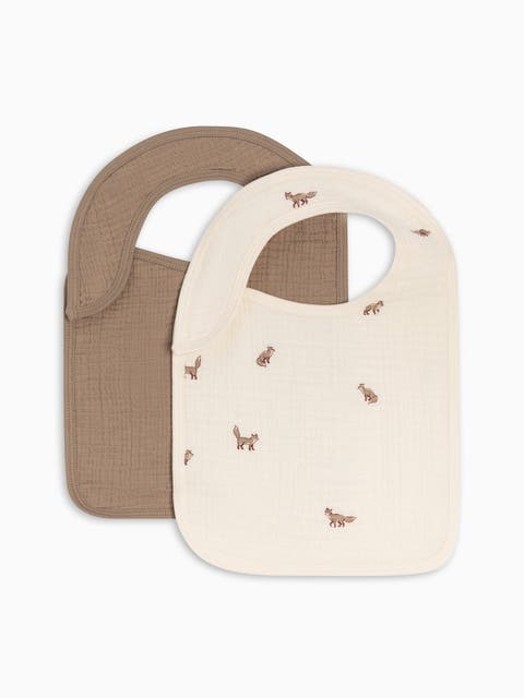 Organic 2-Pack Muslin Bibs (Baby)
