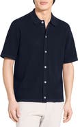 Theory Tactile Cotton Open Stitch Button-Up Shirt