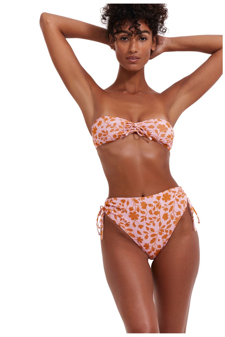Lolita Bandeau Bikini Top, Alternate, color, Pink Orange