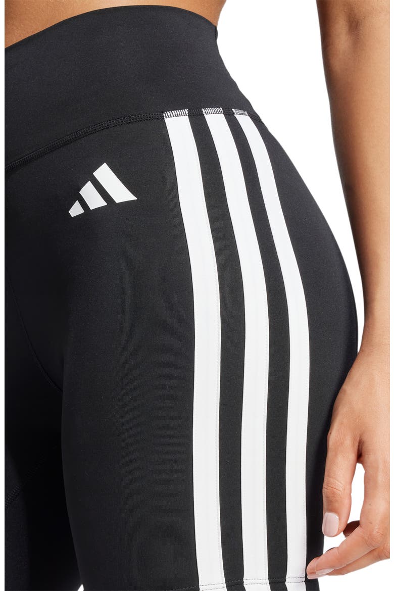 Essentials 3-Stripes Performance Bike Shorts, Alternate, color, BLACK/ WHITE