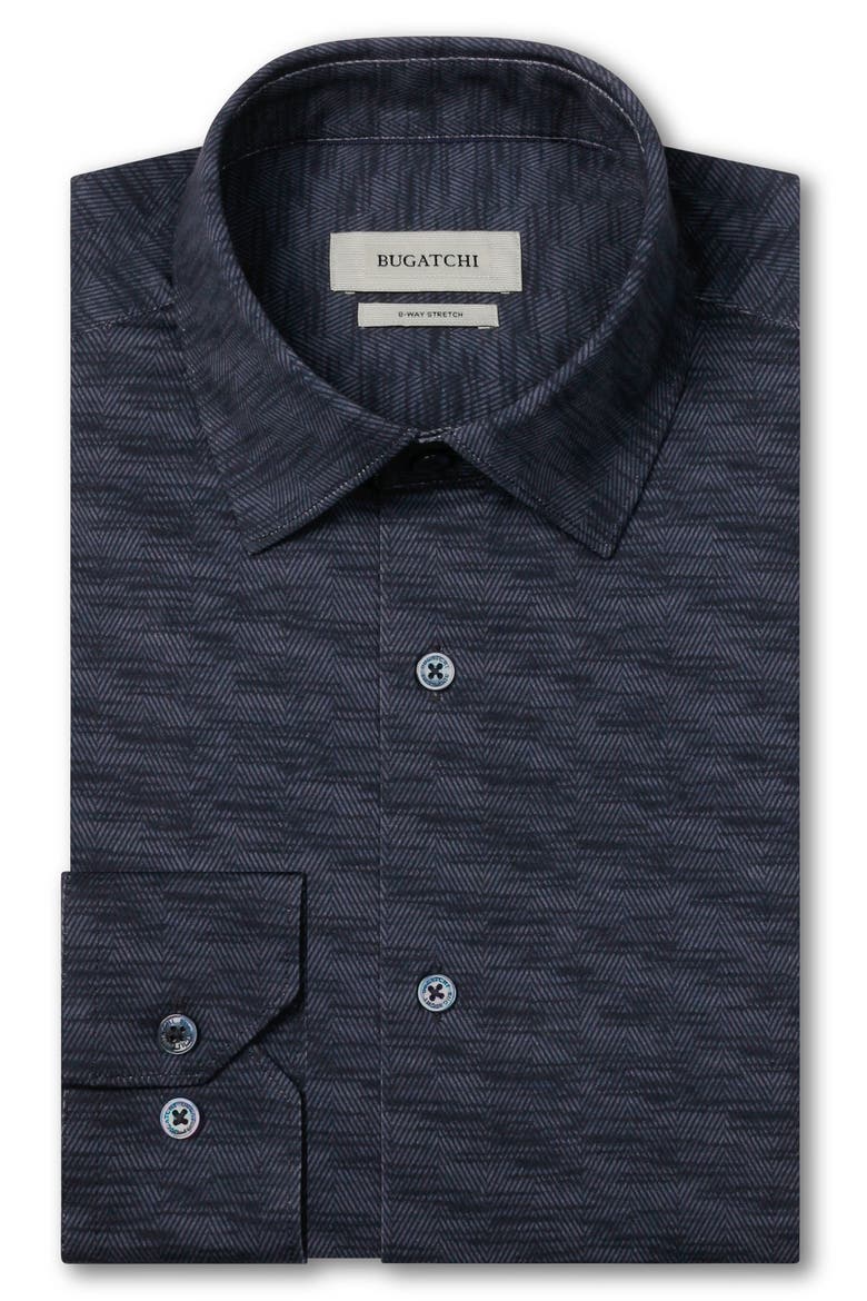 James OoohCotton® Herringbone Print Button-Up Shirt, Alternate, color, NAVY