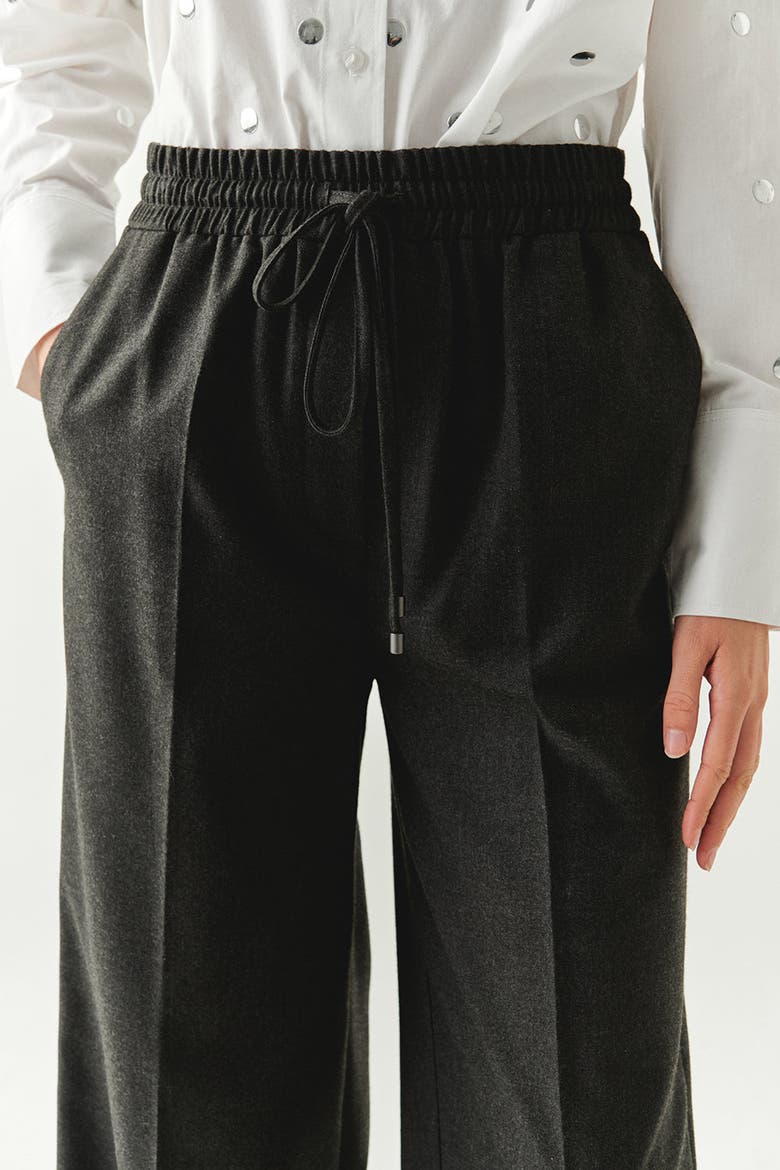 Livia Drawstring Wide Leg Pants, Alternate, color, GREY