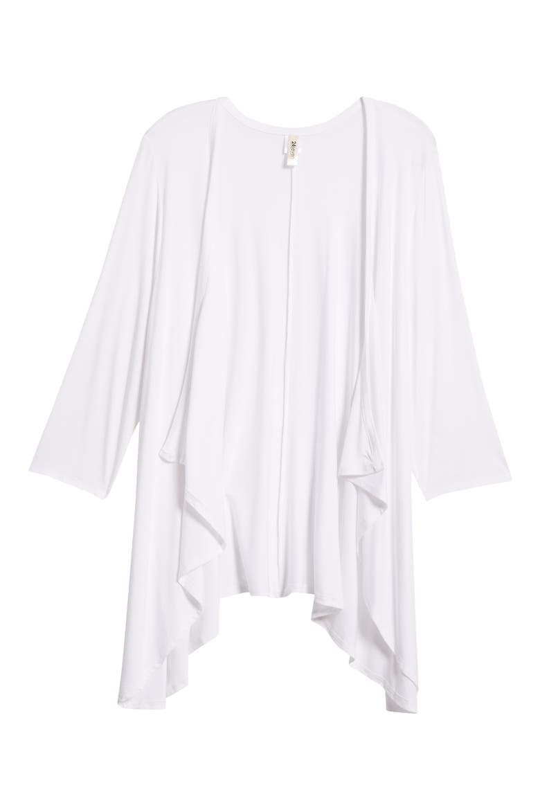 Open Front Cardigan, Alternate, color, WHITE