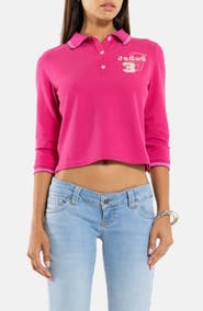 JADED LONDON Embroidered Cropped Polo