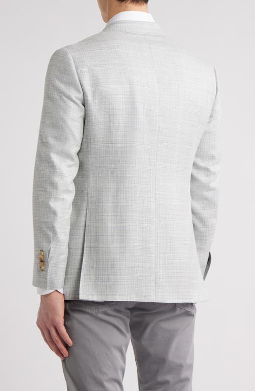 Canali Kei Trim Fit Wool & Silk Blend Melange Sport Coat In Blue