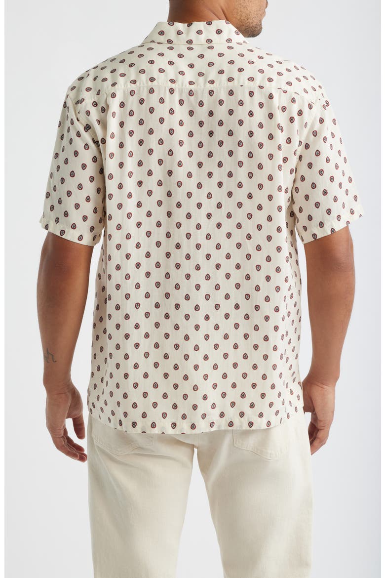 Short Sleeve Lyocell & Linen Button-Up Shirt, Alternate, color, FOULARD