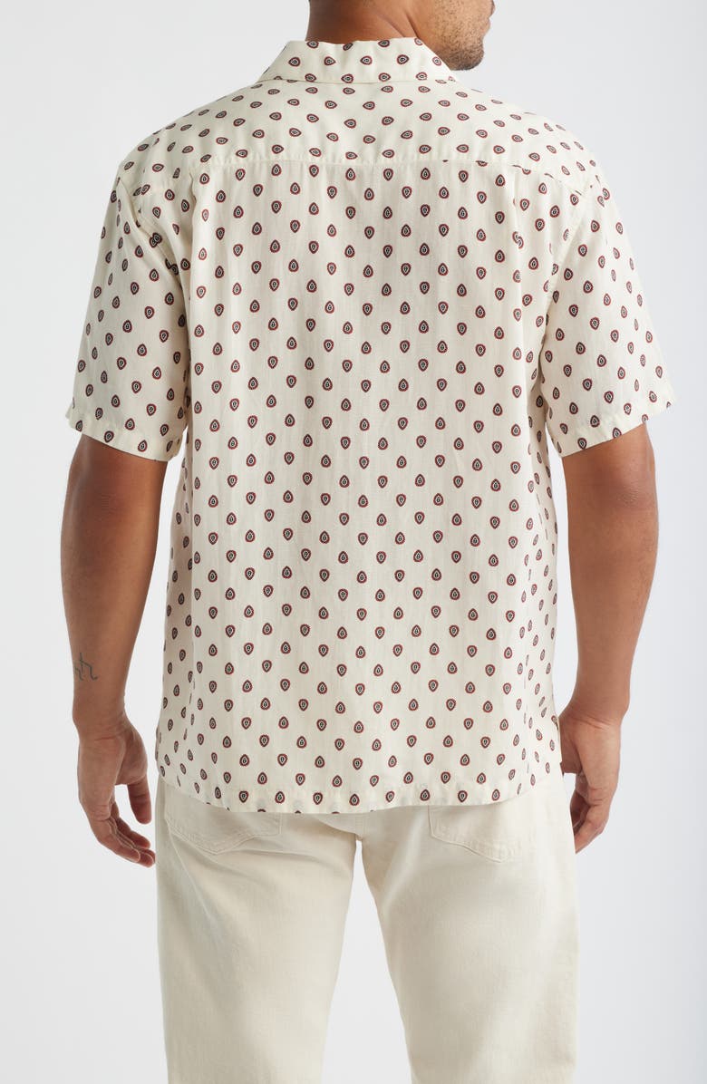Madewell Short Sleeve Lyocell & Linen Button-Up Shirt, Alternate, color, Foulard