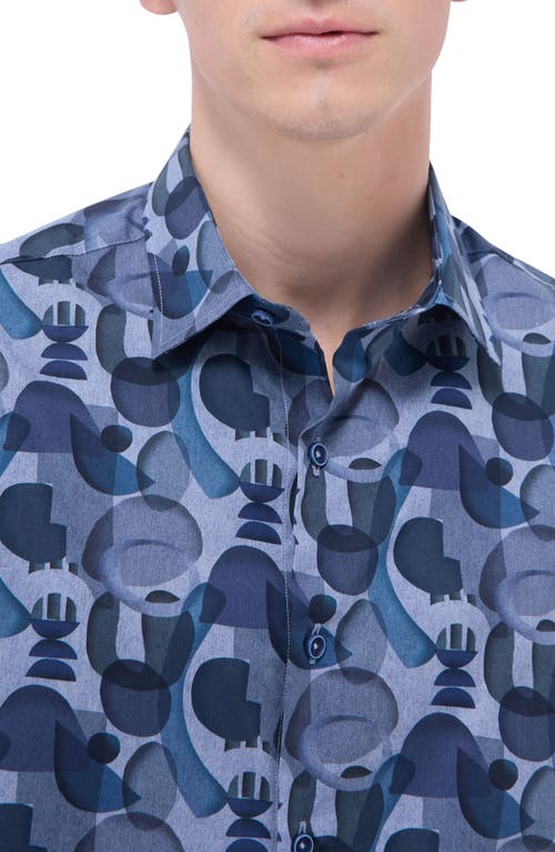 Bugatchi Julian Shaped Fit Stretch Cotton Button-up Shirt In Cobalt