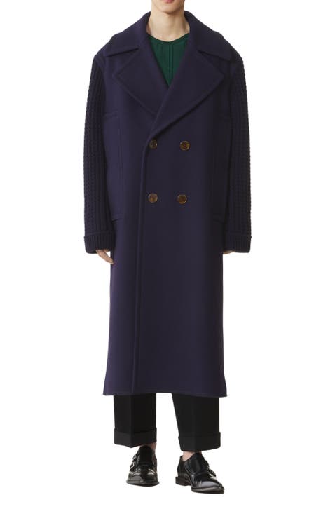 Long  Bi-material Peacoat