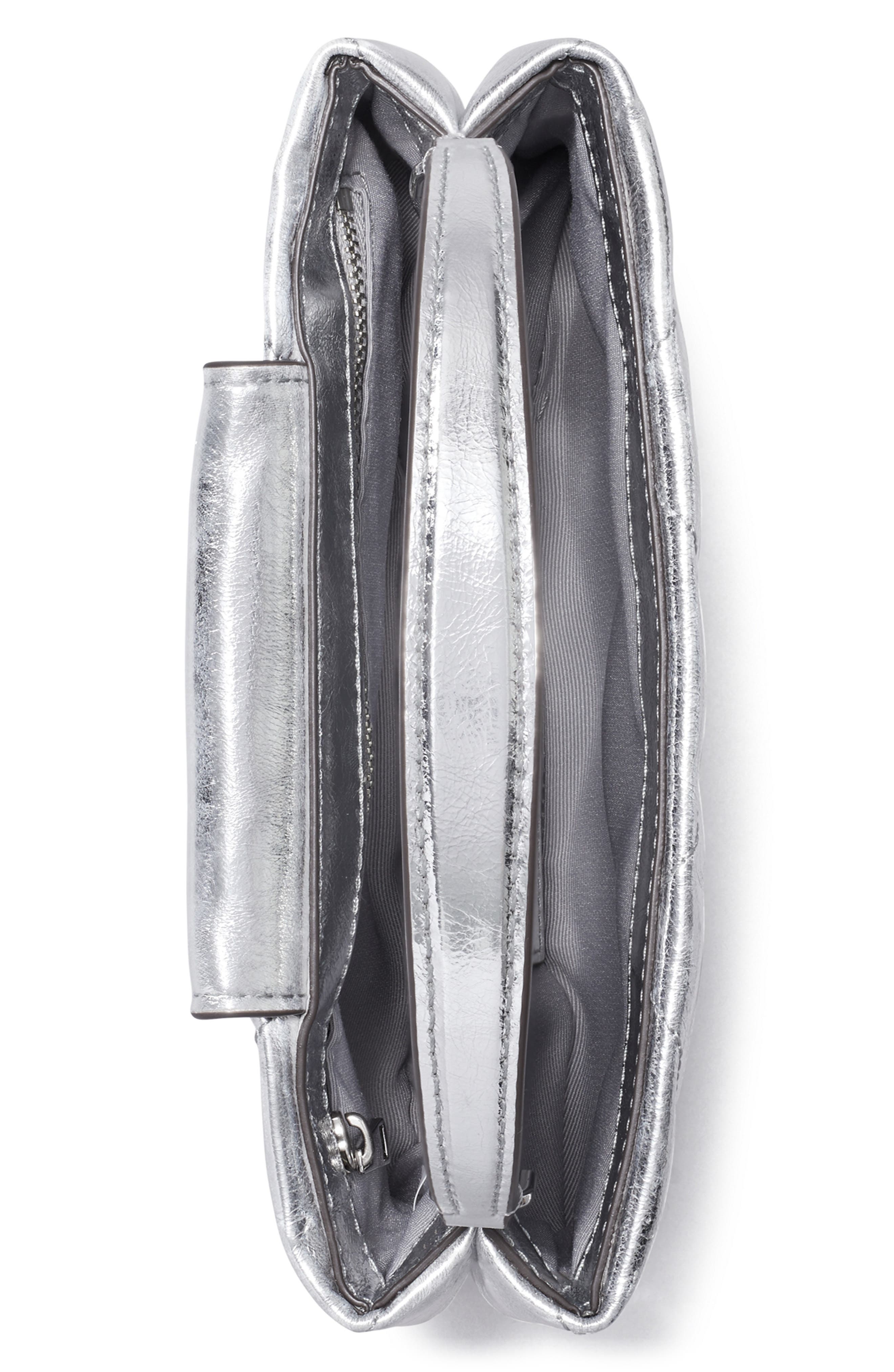 Tory Burch Kira Diamond Quilted East-West Top Handle Bag, Alternate, color, Silver