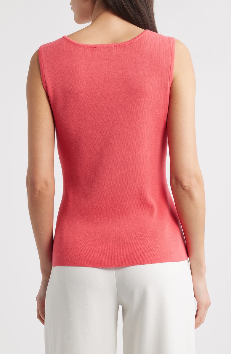 Tahari ASL Scoop Neck Sweater Tank, Alternate, color, Sunset