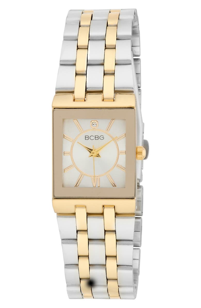 BCBG Modern Link Quartz Two-Tone Bracelet Watch, 34mm, Main, color, Two Tone