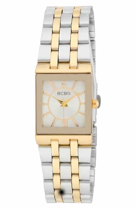 BCBG Modern Link Quartz Two-Tone Bracelet Watch, 34mm