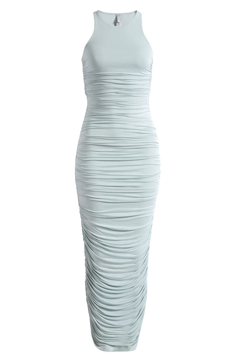 SKIMS Cupro Jersey Ruched Long Dress, Main, color, Pearl