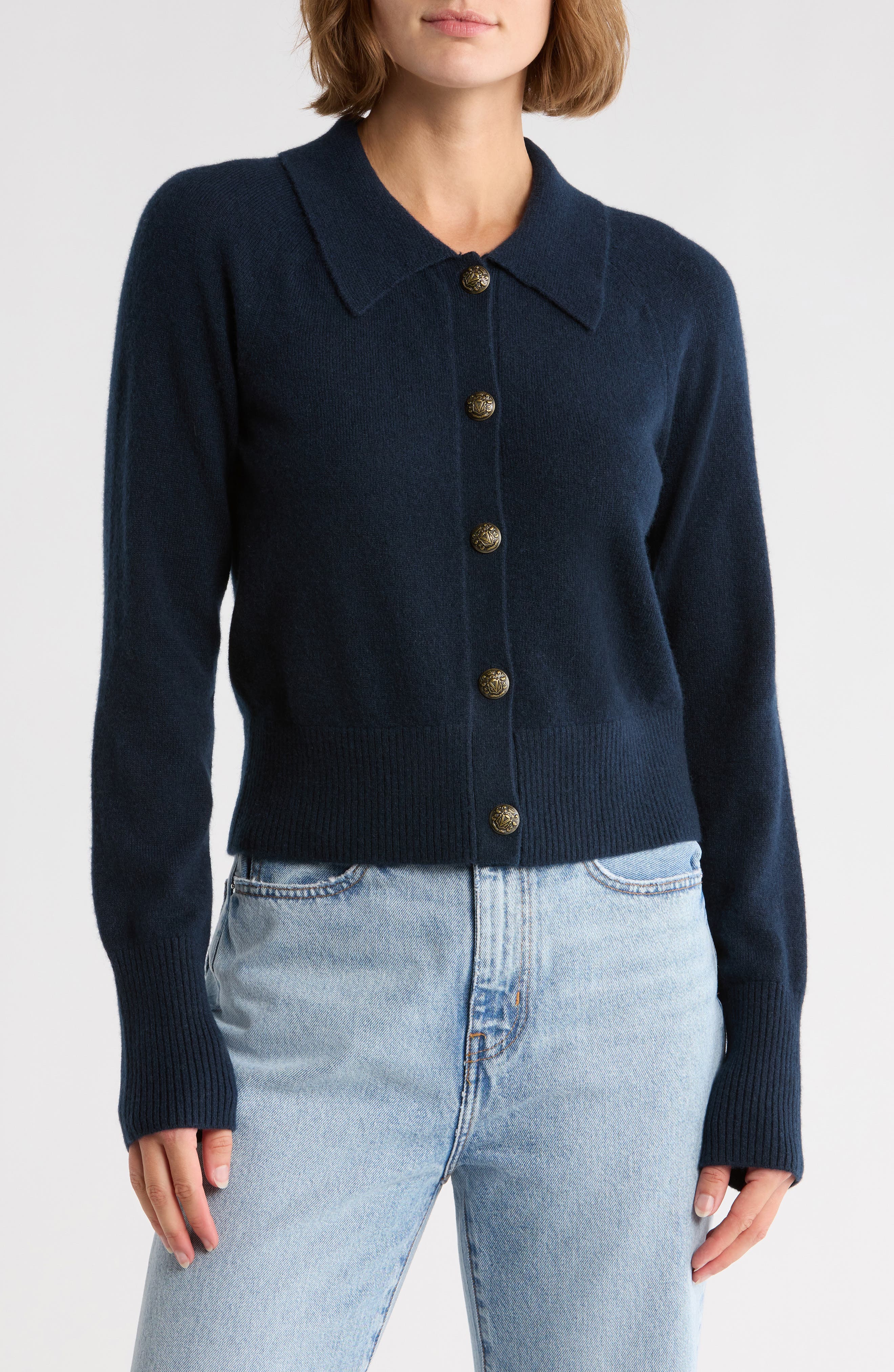 Veronica Beard Cheshire Crop Cashmere Cardigan