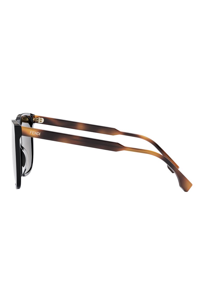 'Fendi Fine 59mm Geometric Sunglasses, Alternate, color, BLACK