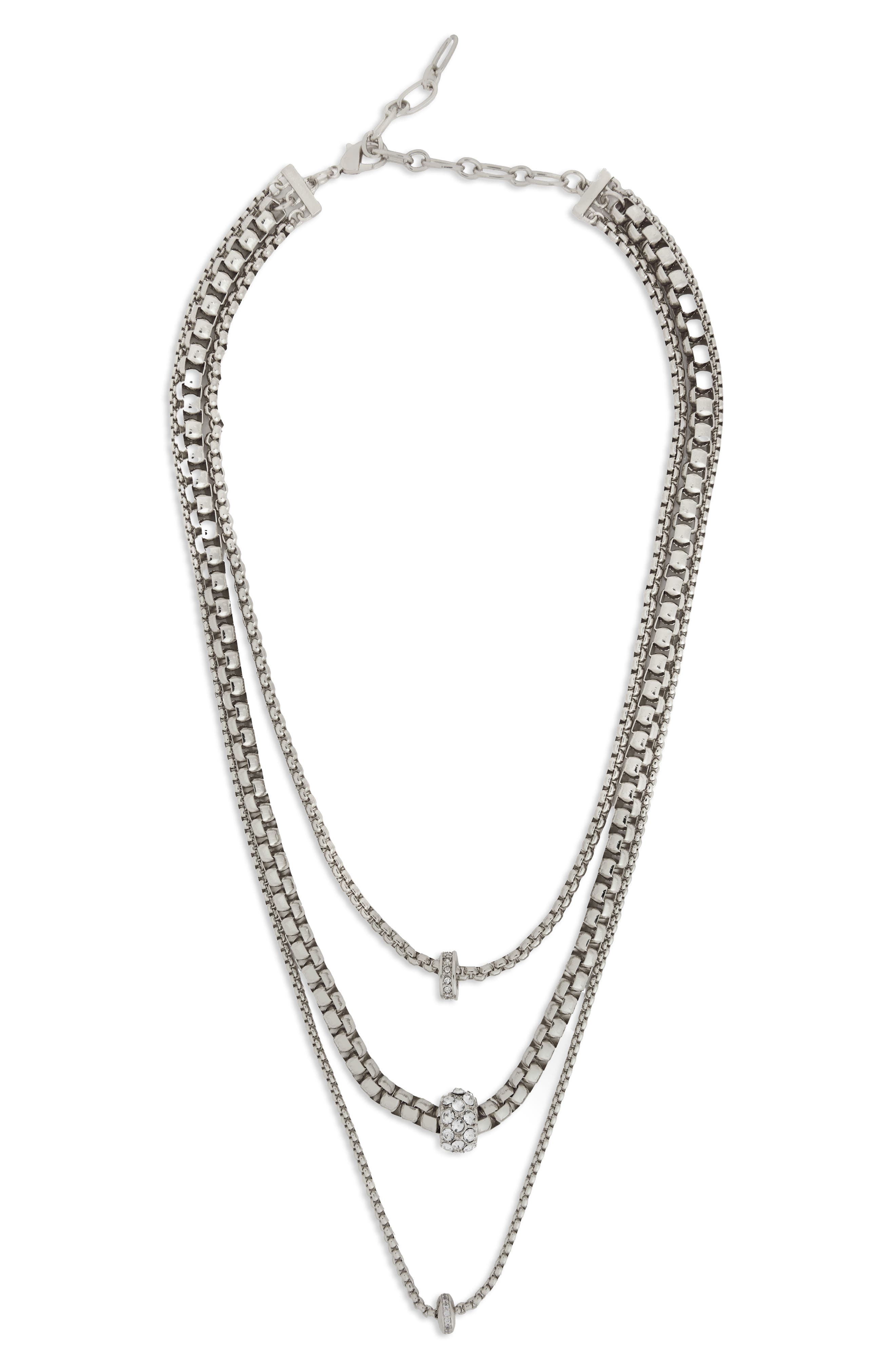 SAACHI Crystal Charm Layered Necklace