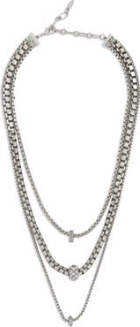 SAACHI Crystal Charm Layered Necklace