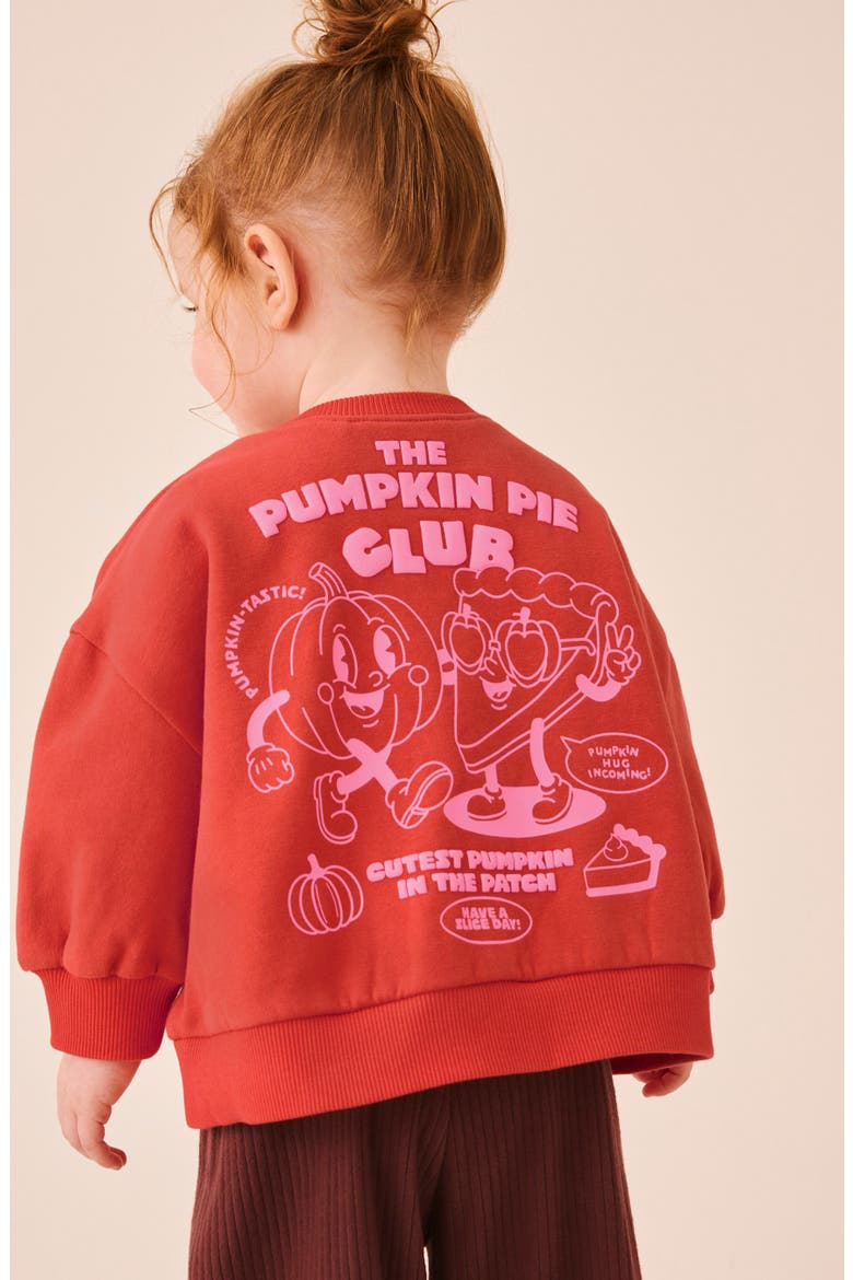 Kids' Pumpkin Pie Cotton Blend Sweatshirt, Alternate, color, ORANGE