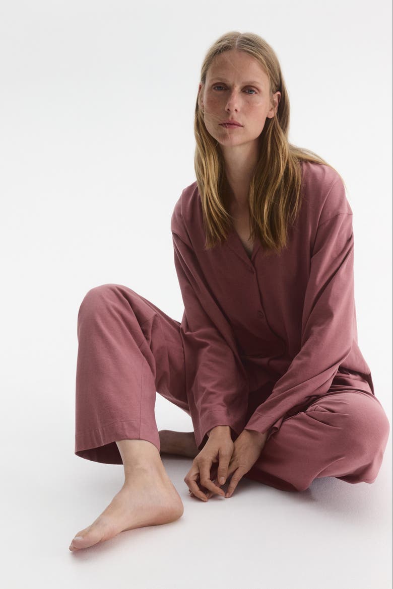 Mama Cotton Pajamas, Alternate, color, Dark dusty pink