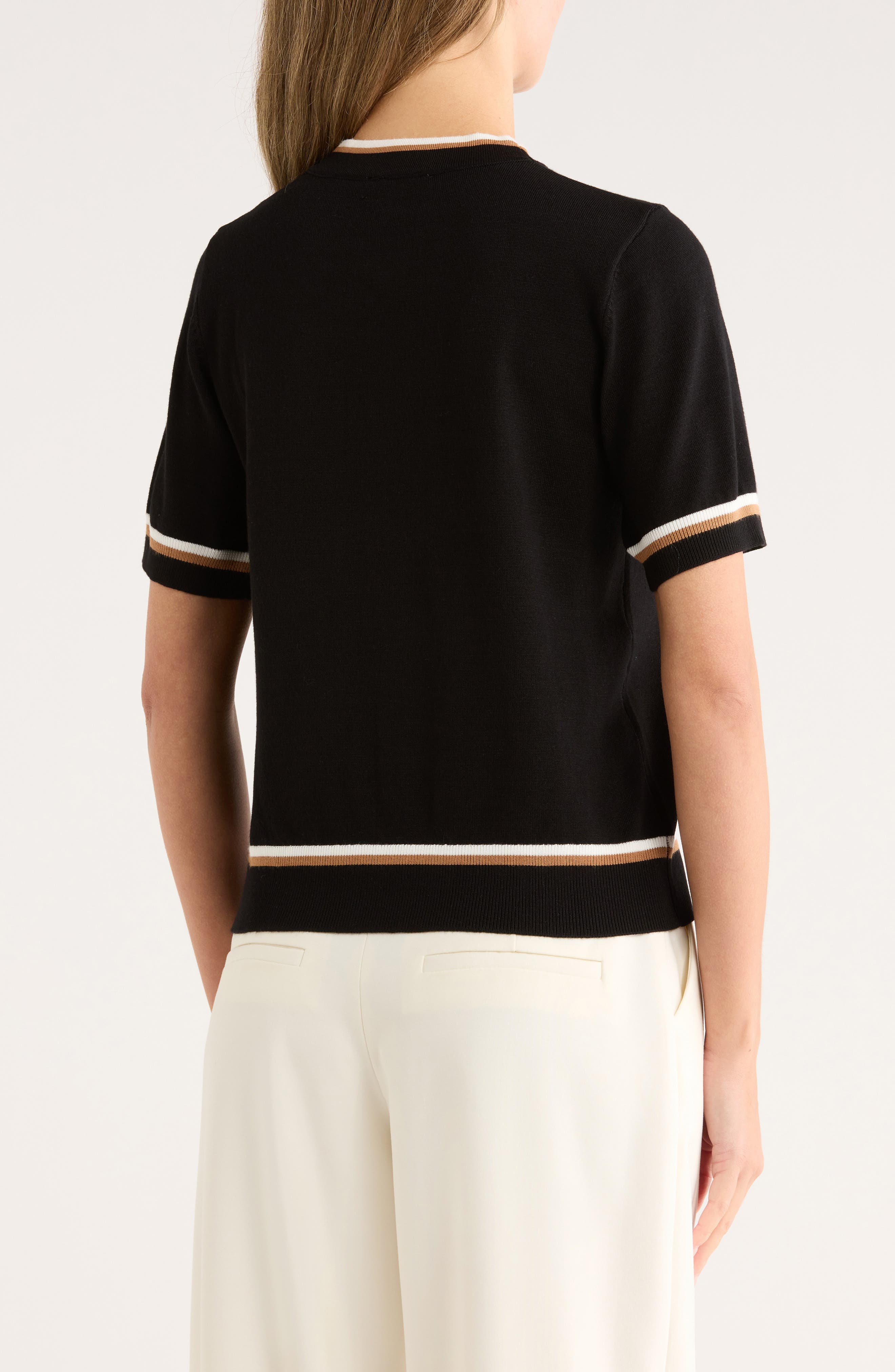 Double Tipped Tie Neck Sweater - image 2