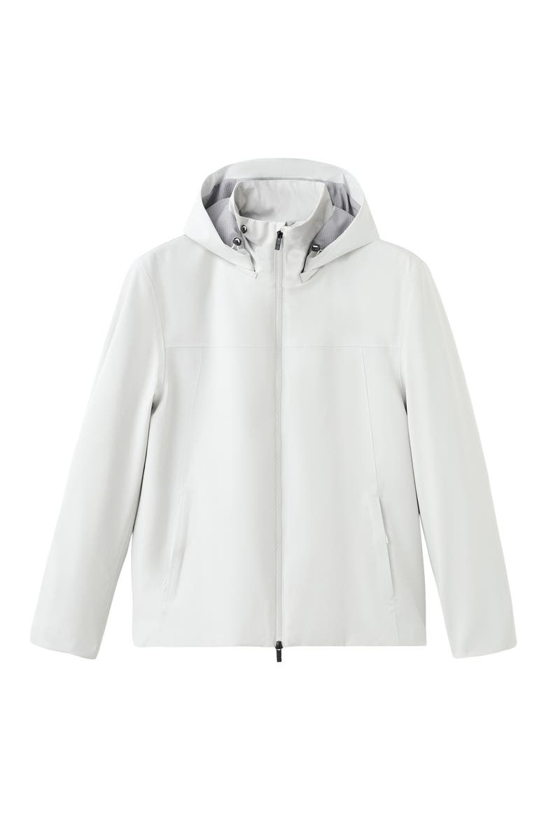Hooded Water Repellent Bomber Jacket, Alternate, color, ICE GREY