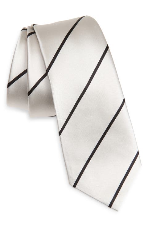 Regimental Stripe Silk Skinny Tie
