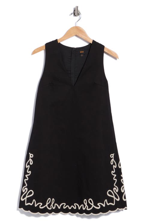 Embroidered Cotton Sleeveless Minidress