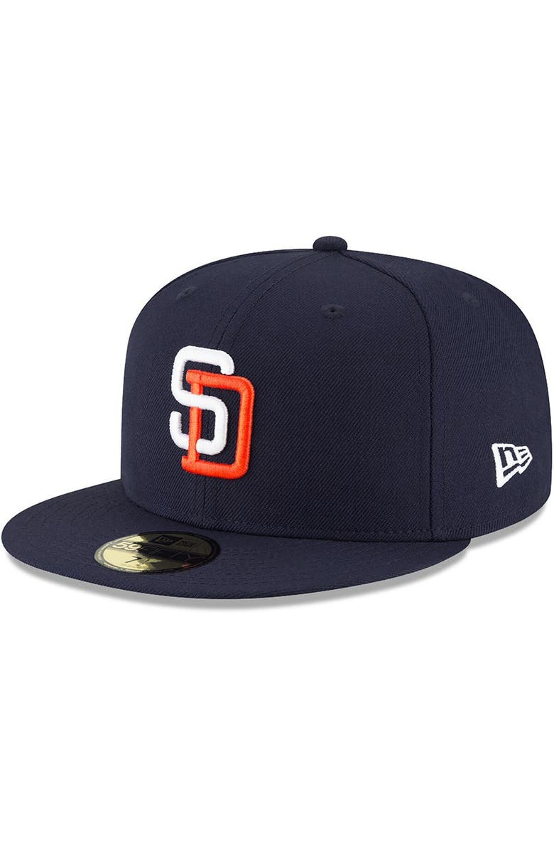 New Era Men's New Era Navy San Diego Padres Cooperstown Collection Wool 59FIFTY Fitted Hat, Main, color, Navy