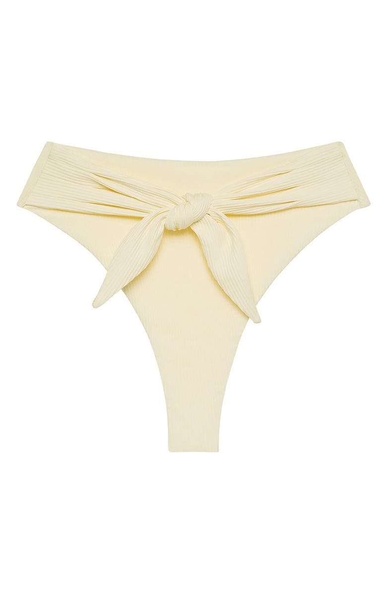 MONTCE Paula Waist Tie Bikini Bottoms, Alternate, color, Cream Rib
