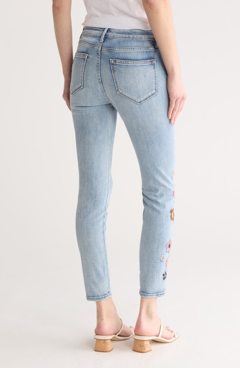 Driftwood Jackie x Boogie Nights Floral Embroidered Skinny Jeans, Alternate, color, 
