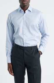 1863 by Eterna Modern Fit Micropattern Non-Iron Cotton Dobby Dress Shirt