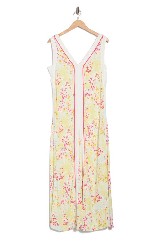 Reiss Eliza Buttercup Printed Block Maxi Dress In Burgundy