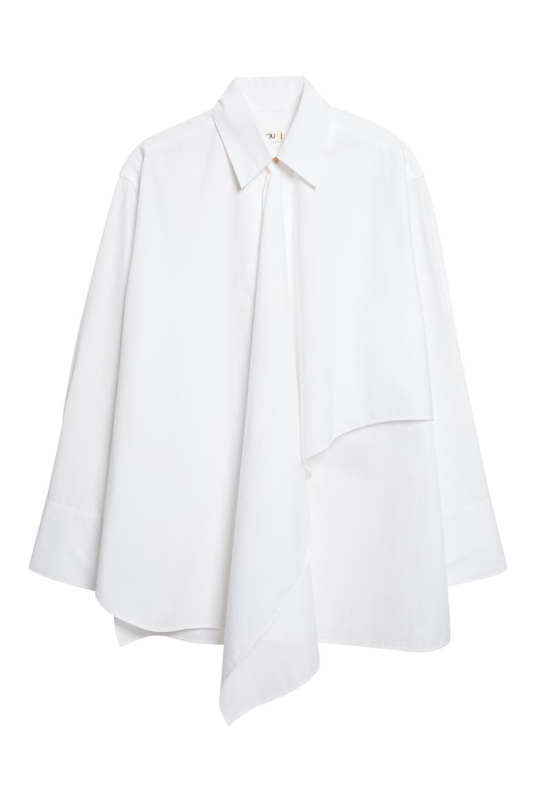 Tess Relaxed Fit Cascade Front Button-Up Shirt, Alternate, color, MILK