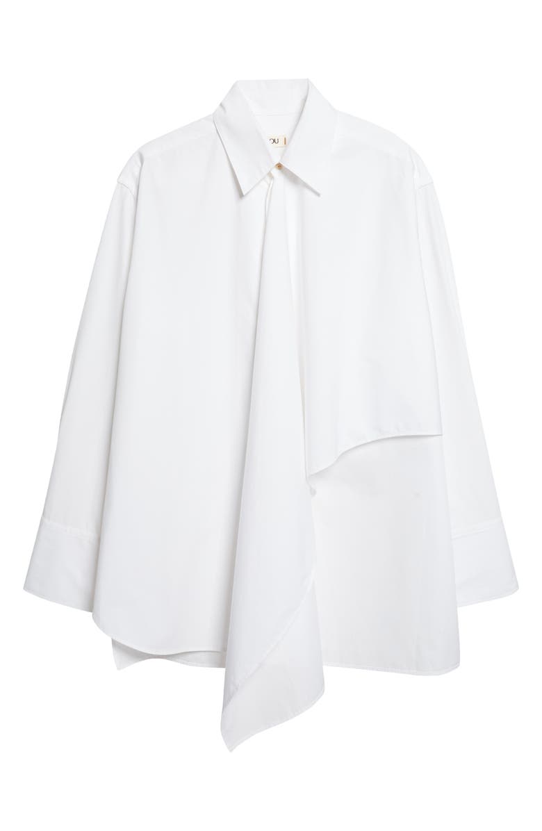 OSSOU Tess Relaxed Fit Cascade Front Button-Up Shirt, Alternate, color, Milk