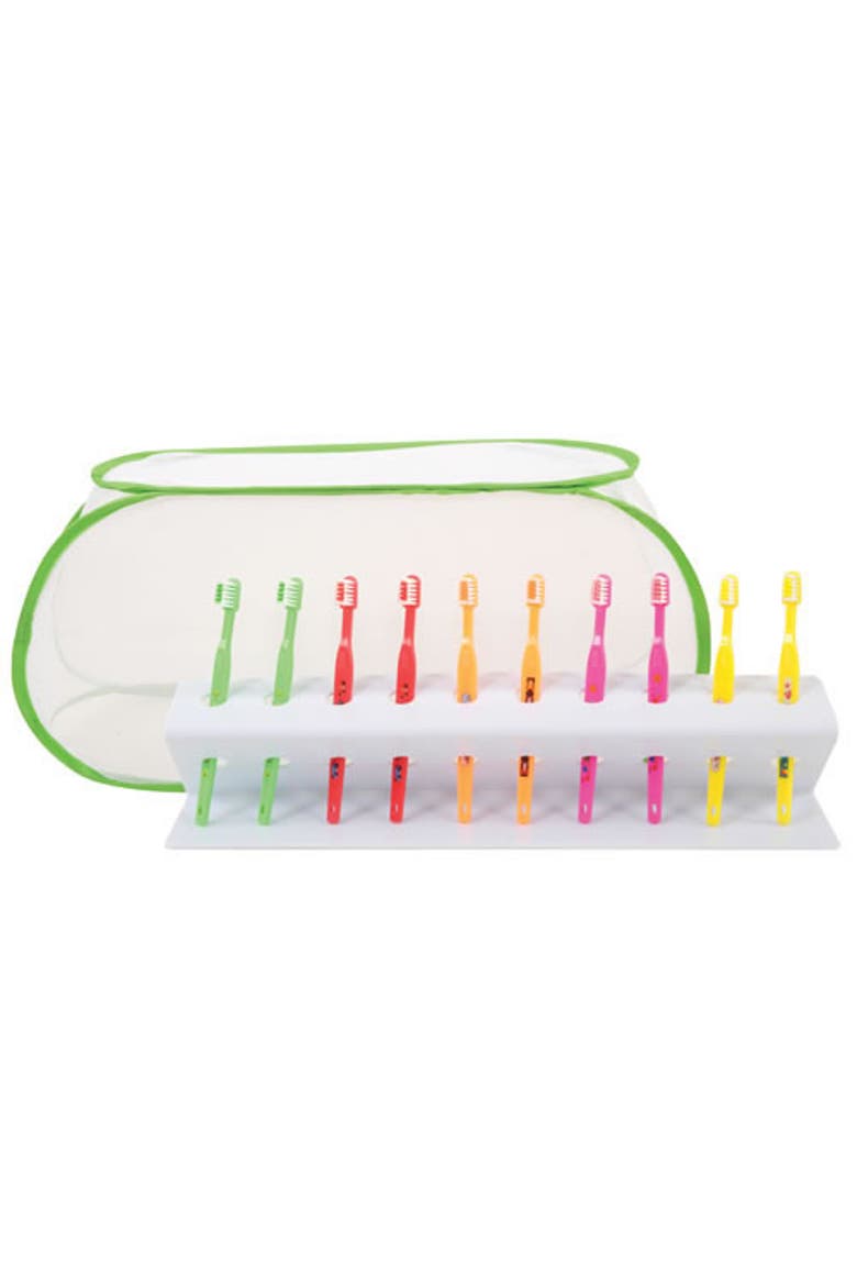 Toothbrush Rack - Toothbrushes and Cover Set, Main, color, White