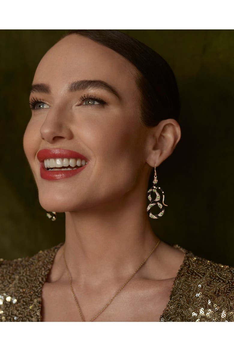 Bejewelled Snake Drop Earrings, Alternate, color, Snake