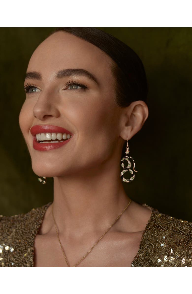 Bill Skinner Studio Bejewelled Snake Drop Earrings, Alternate, color, Snake