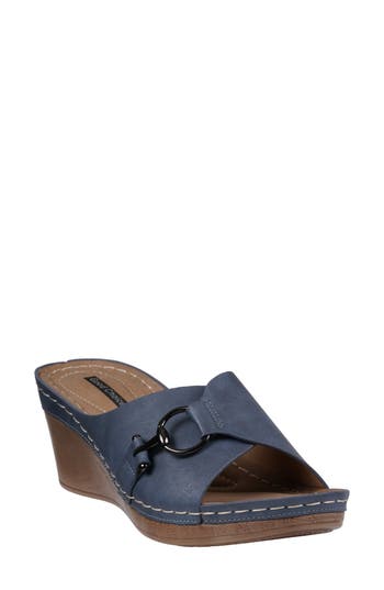 Gc Shoes Bay Wedge Sandal In Navy