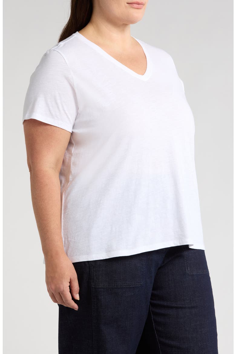 Easy V-Neck Organic Cotton T-Shirt, Alternate, color, WHITE