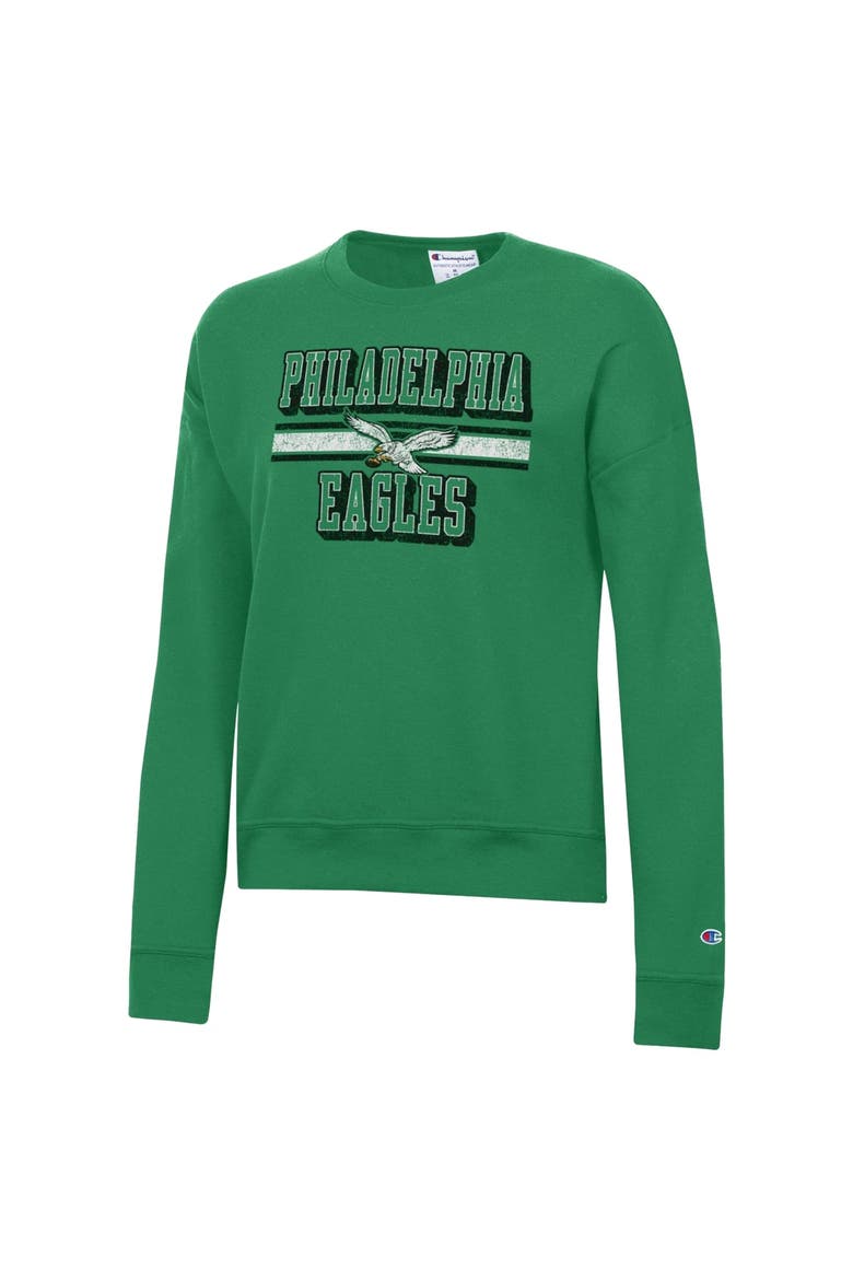 Women's Champion  Green Philadelphia Eagles Powerblend Fleece Sweatshirt, Alternate, color, Green