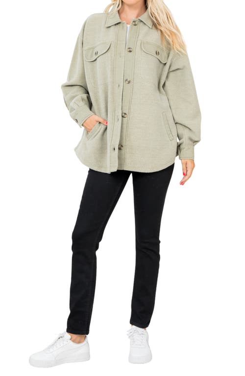 Stoosh Fleece Shacket In Green