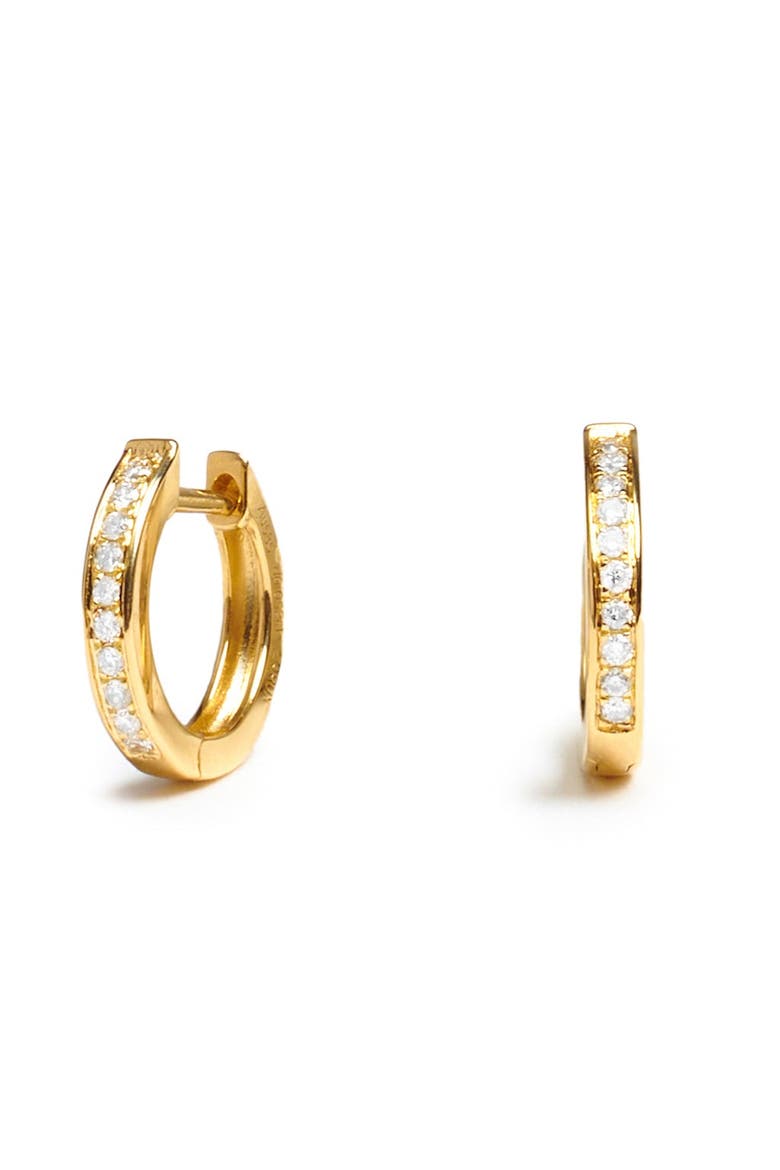 Delicate Diamond Huggies, Main, color, Yellow Gold
