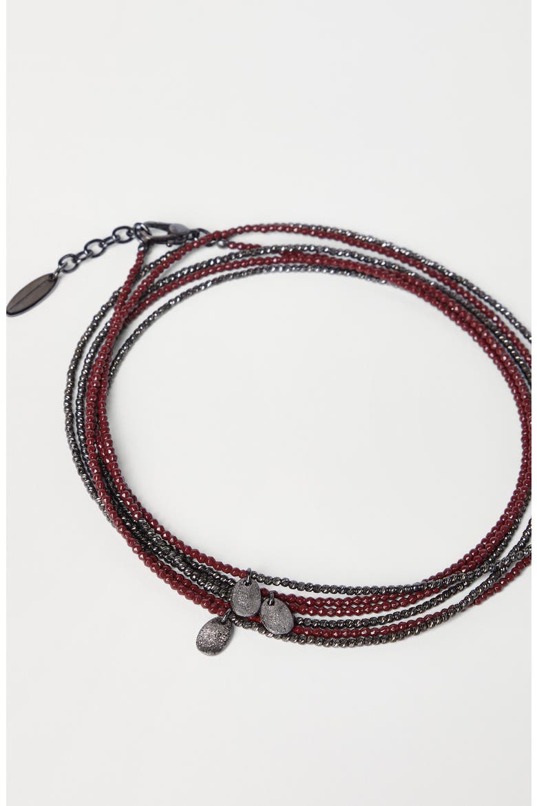 Hematite and Sterling Silver bracelet, Alternate, color, Red