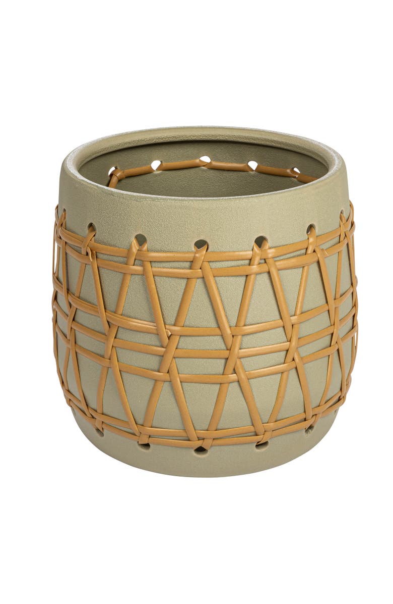 Storied Home Planter with Woven Design, Main, color, Green