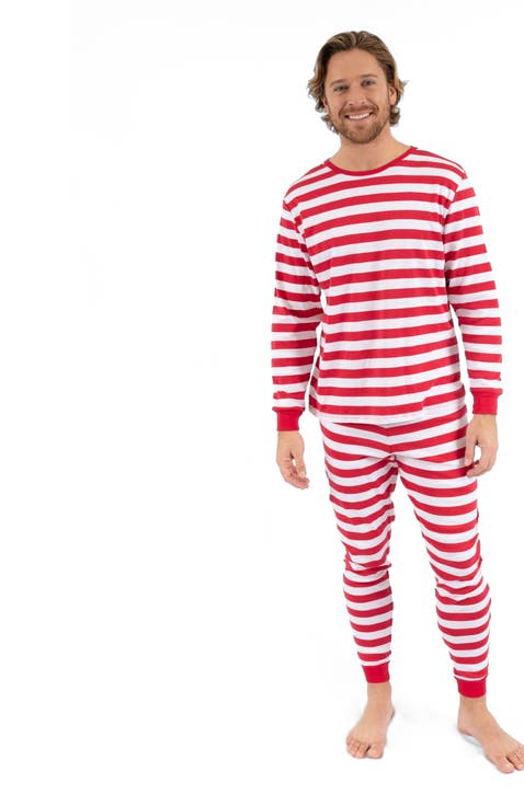 Men's Cotton Striped Matching Family Holiday Pajamas