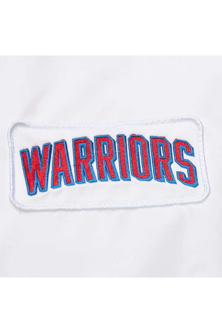 Men's Mitchell & Ness White Golden State Warriors Hardwood Classics Nights Team Leader Satin Full-Zip Jacket, Alternate, color, White