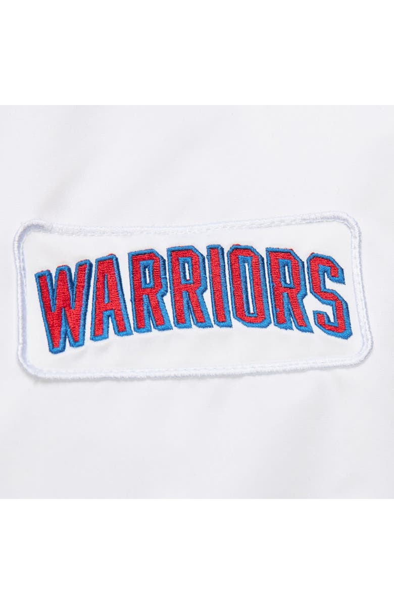 Mitchell & Ness Men's Mitchell & Ness White Golden State Warriors Hardwood Classics Nights Team Leader Satin Full-Zip Jacket, Alternate, color, White